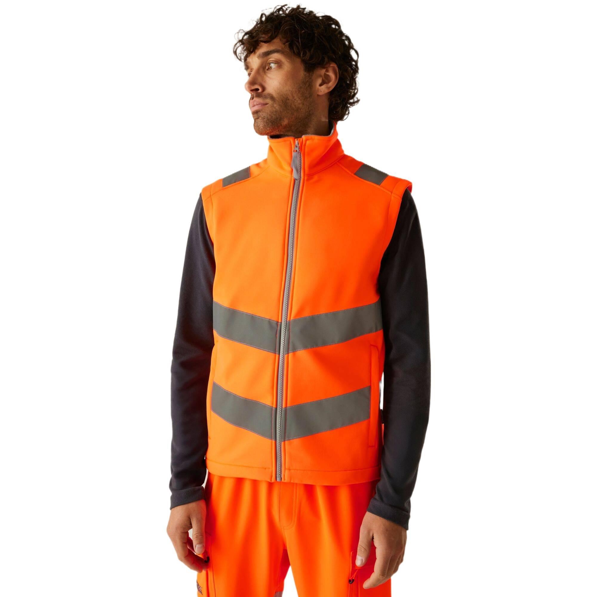Regatta Men's Orange Hi-Vis Pro Contract Ablaze Softshell Bodywar in Size M, Sports Direct - Image 6