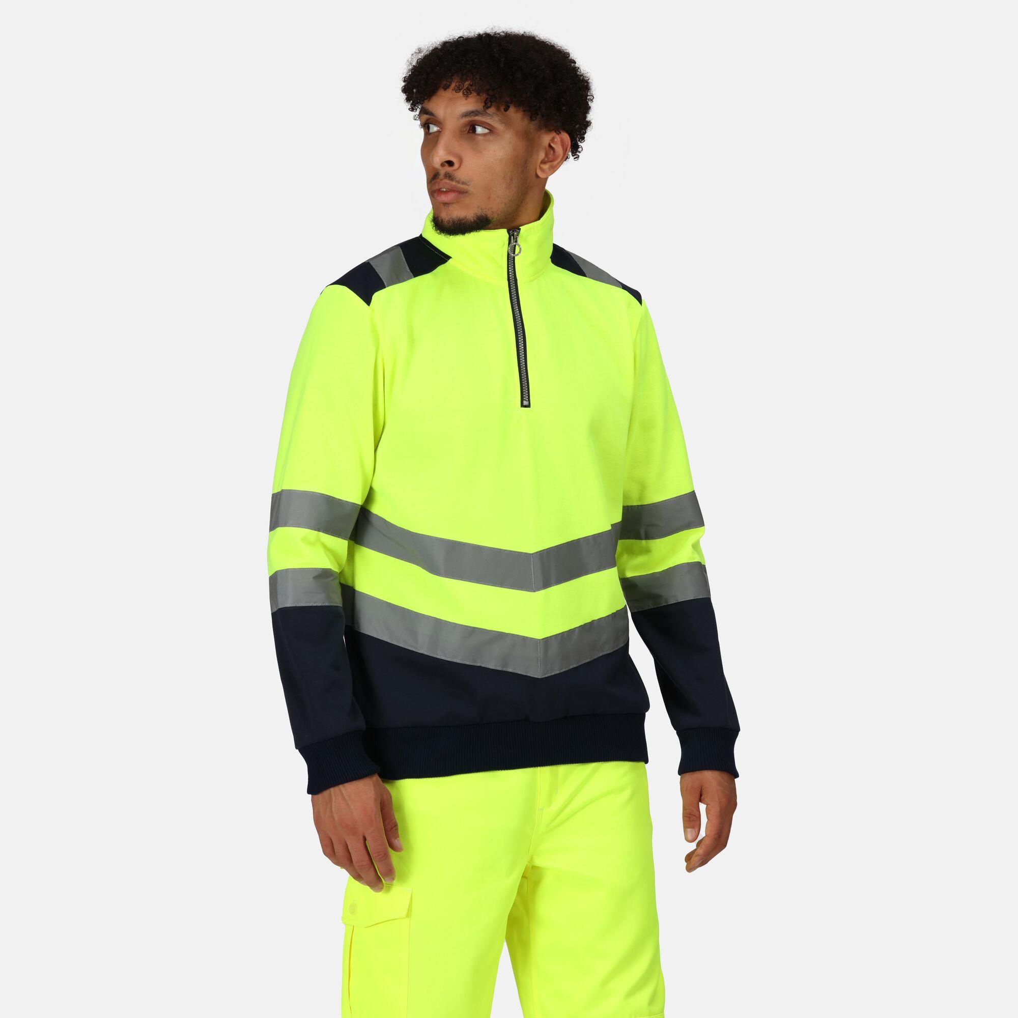 Regatta Pro Hi-Vis 1/4 Zip Sweatshirt Reflective Workwear Top