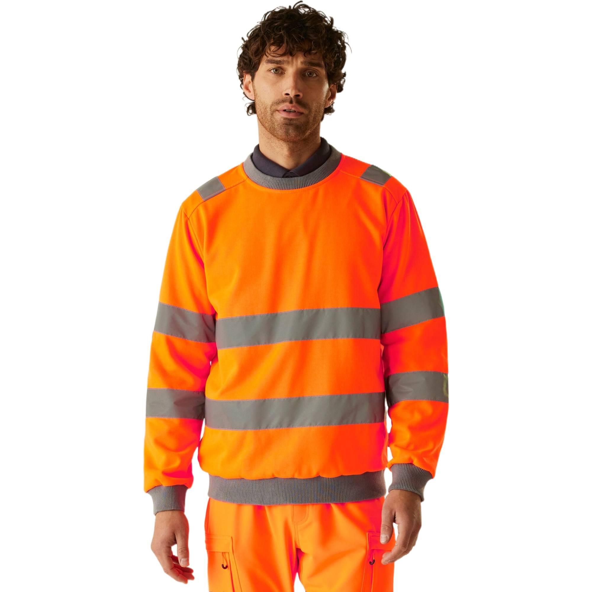 Regatta Hi-Vis Pro Contract Crew Neck Sweatshirt Reflective Workwear Top