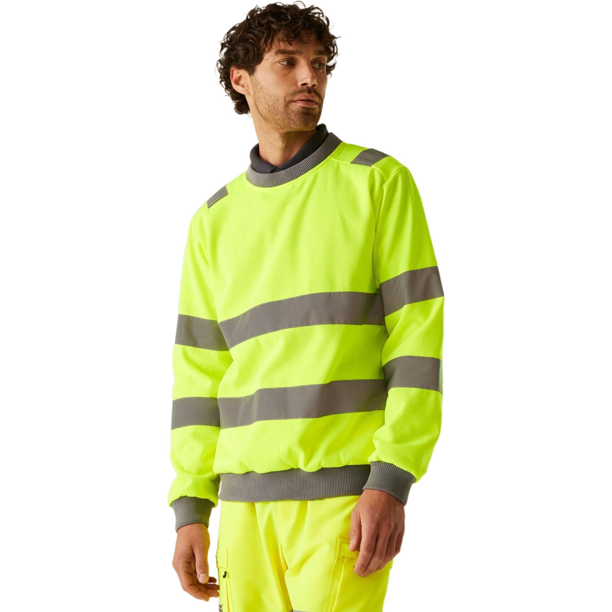 Regatta Hi-Vis Pro Contract Crew Neck Sweatshirt Reflective Workwear Top