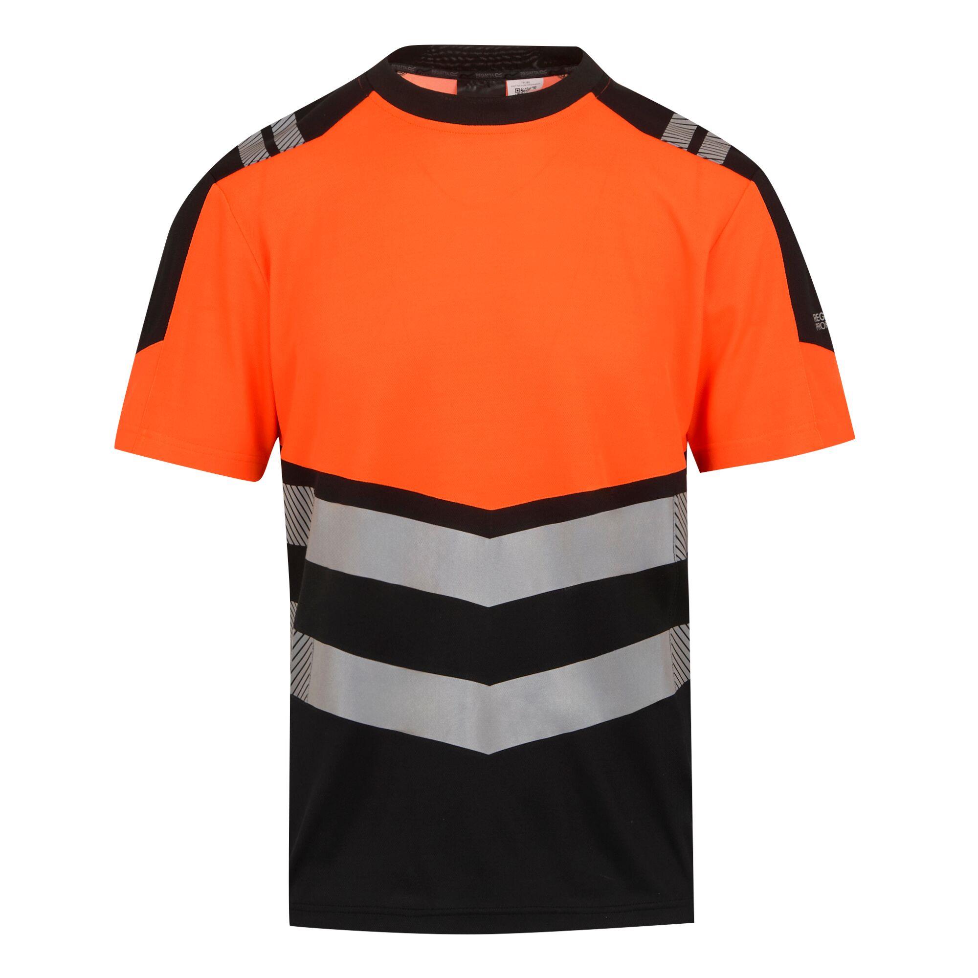 Regatta Mens Hi-Vis X-Pro Reflective Wicking Workwear Short Sleeved T-Shirt