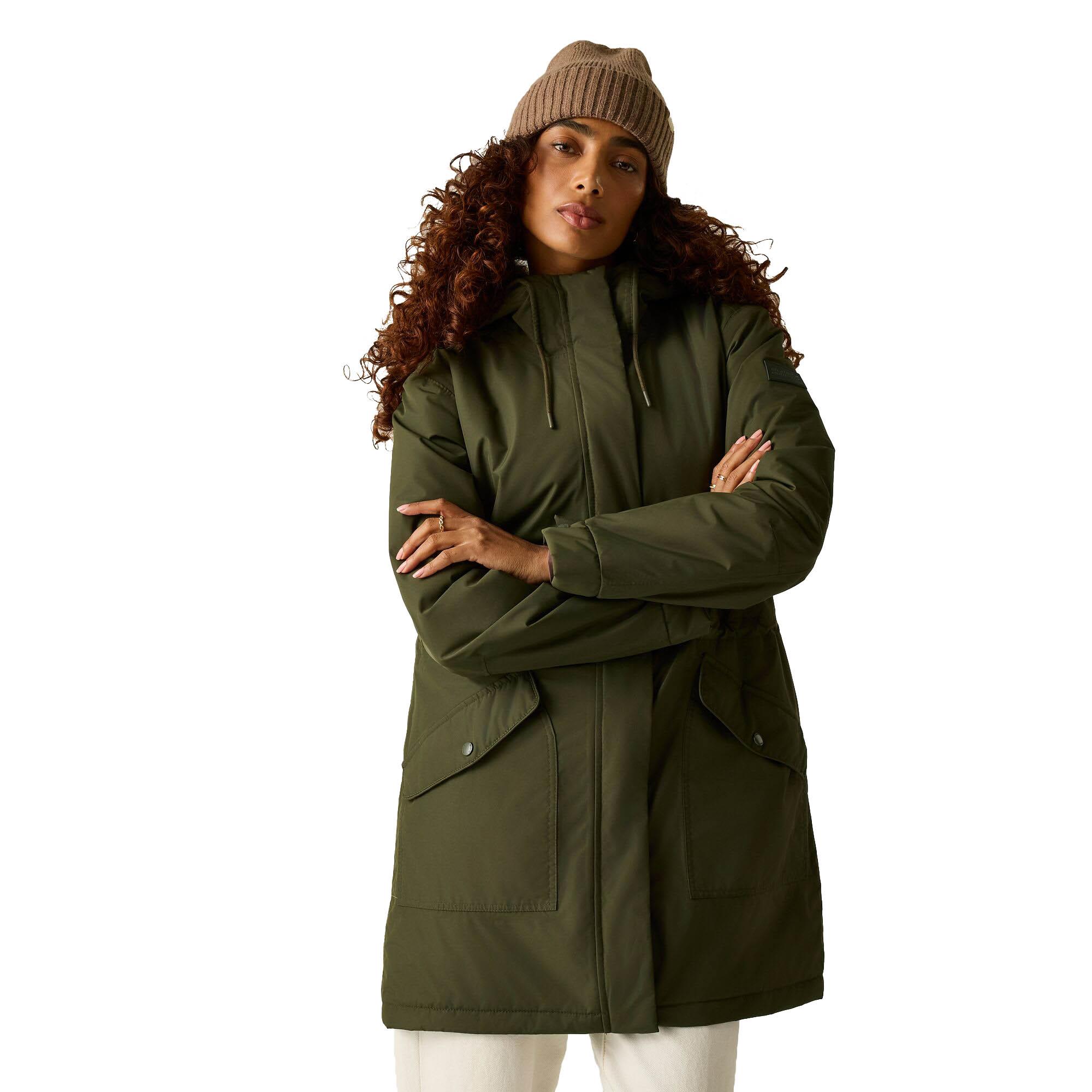 Regatta Women's Waterproof Hooded Sophia Insulated Jacket in Khaki | Size: 8 - Image 8