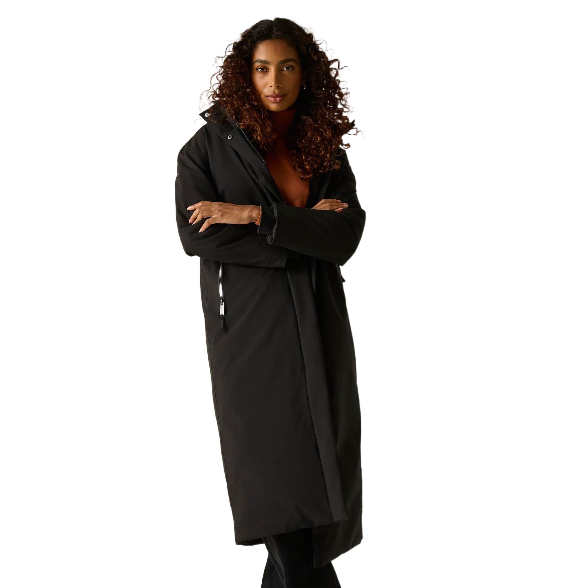 Regatta Women's Black Waterproof Hooded Janna Insulated Jacket In | : Size 14 - Image 3